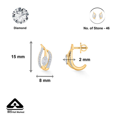 Wave Glow Diamond & Gold Hoops & Huggies Earrings for Women