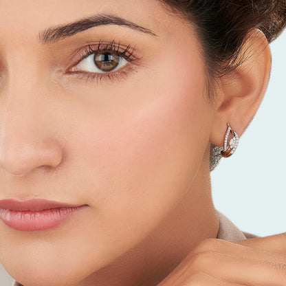 Wave Glow Diamond & Gold Hoops & Huggies Earrings for Women