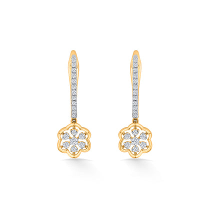 Star Blossom Diamond & Gold Hoops & Huggies Earrings for Women