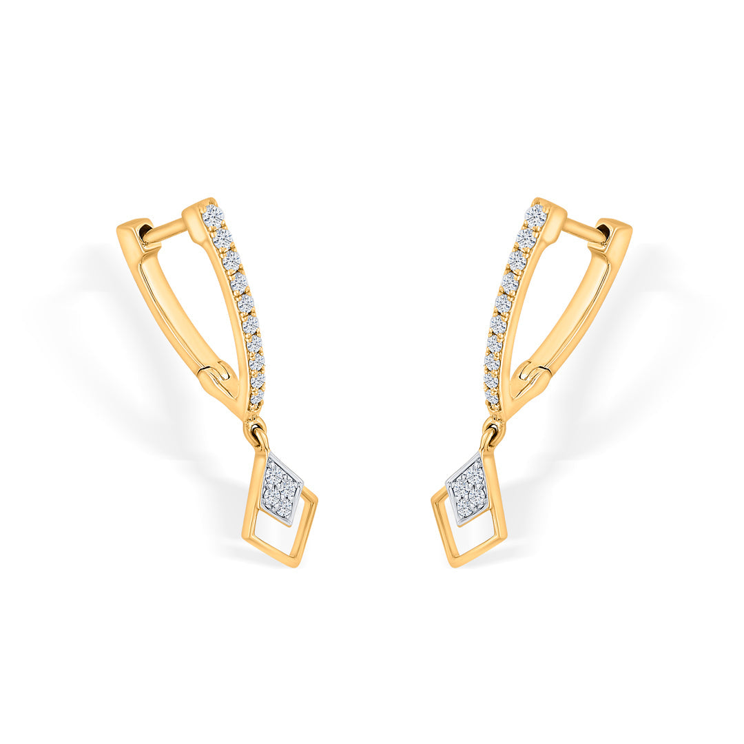 Golden Gleam Diamond & Gold Hoops & Huggies Earrings for Women