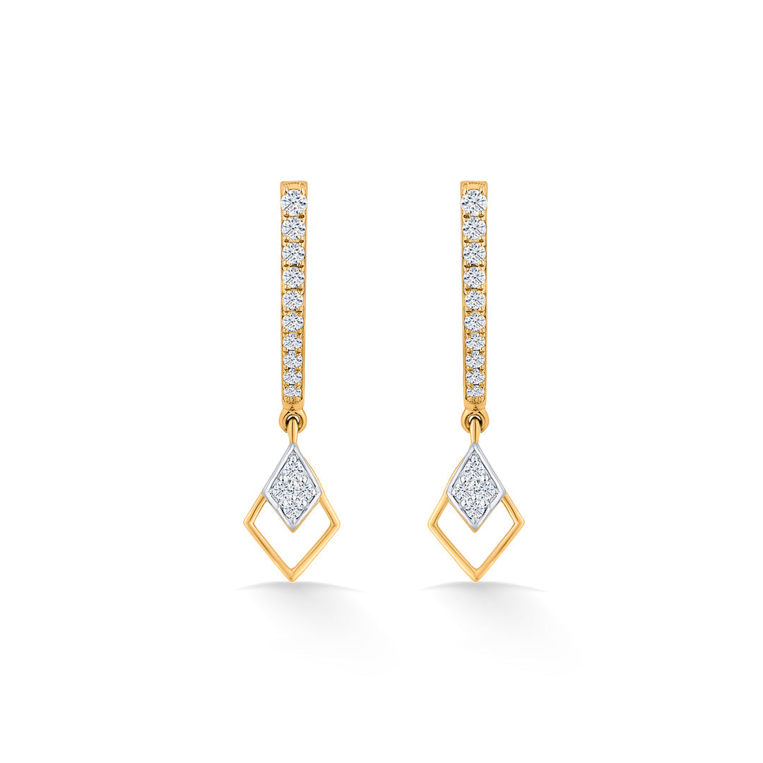 Golden Gleam Diamond & Gold Hoops & Huggies Earrings for Women