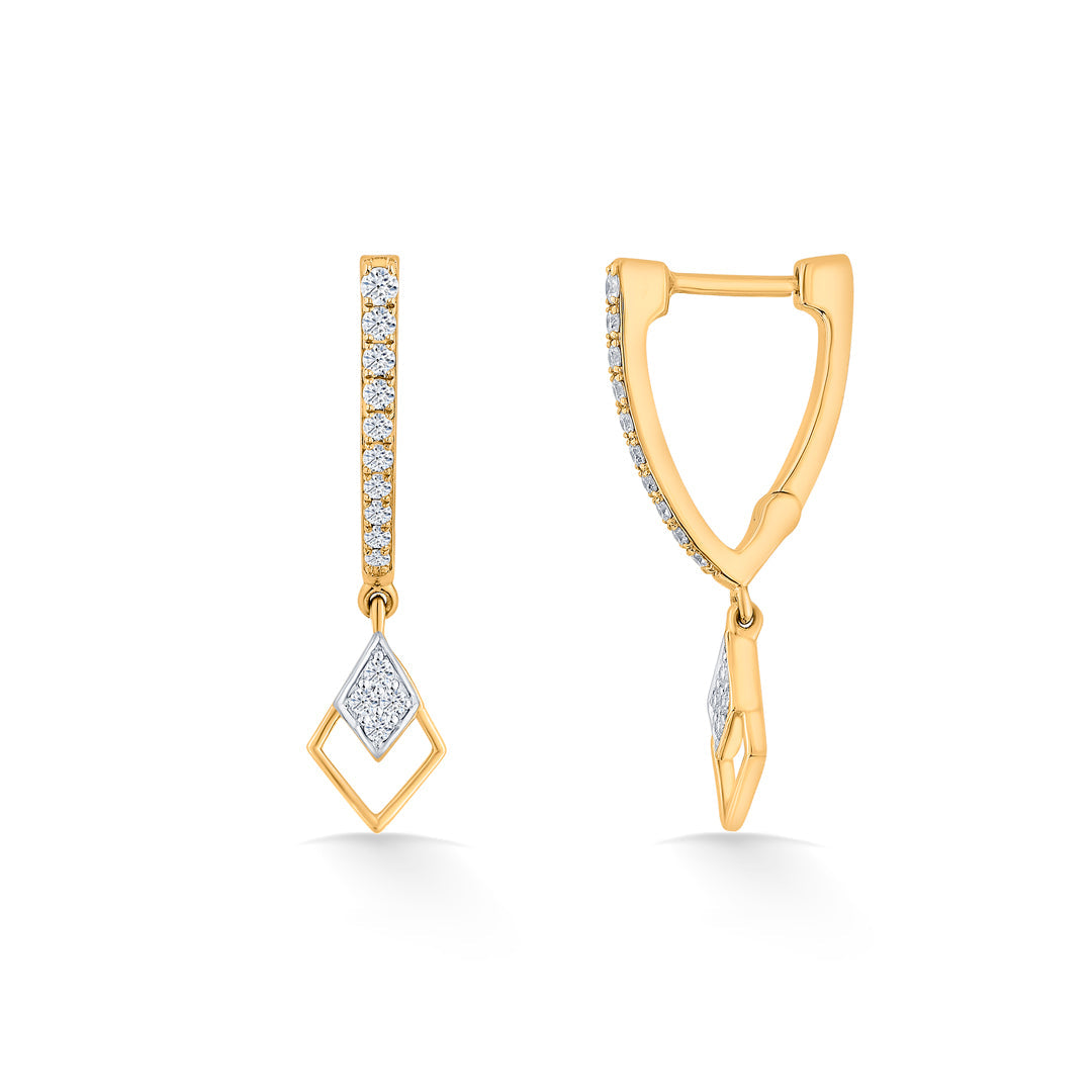 Golden Gleam Diamond & Gold Hoops & Huggies Earrings for Women