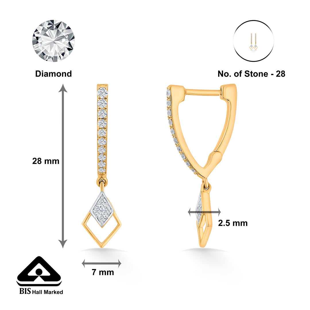 Golden Gleam Diamond & Gold Hoops & Huggies Earrings for Women