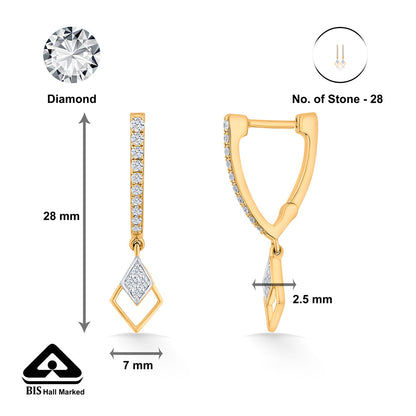 Golden Gleam Diamond & Gold Hoops & Huggies Earrings for Women