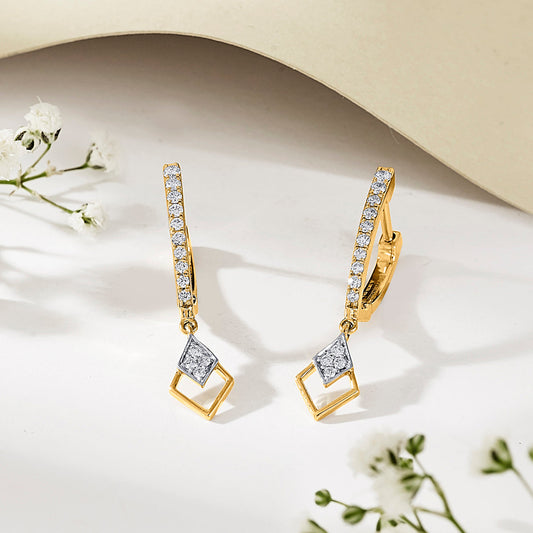 Golden Gleam Diamond & Gold Hoops & Huggies Earrings for Women
