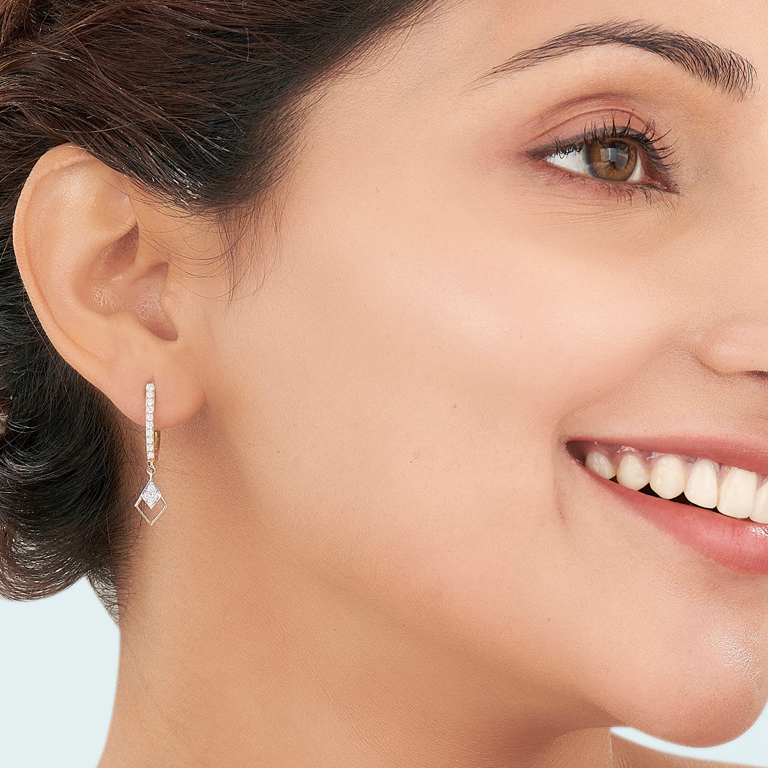 Golden Gleam Diamond & Gold Hoops & Huggies Earrings for Women