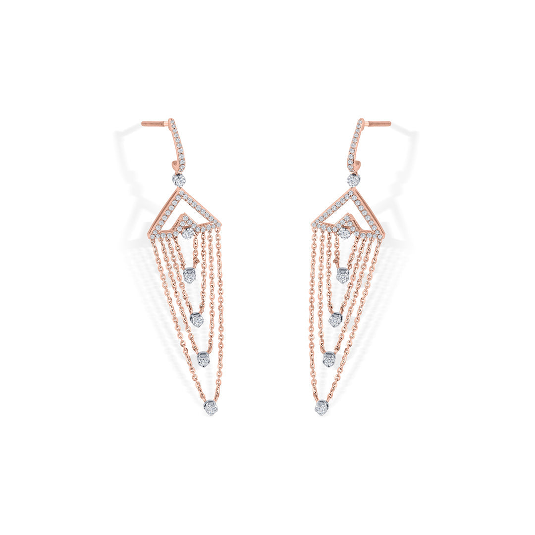 Grace Cascade Diamond & Gold Drops & Danglers Earrings for Women