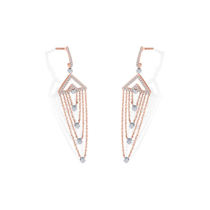 Grace Cascade Diamond & Gold Drops & Danglers Earrings for Women