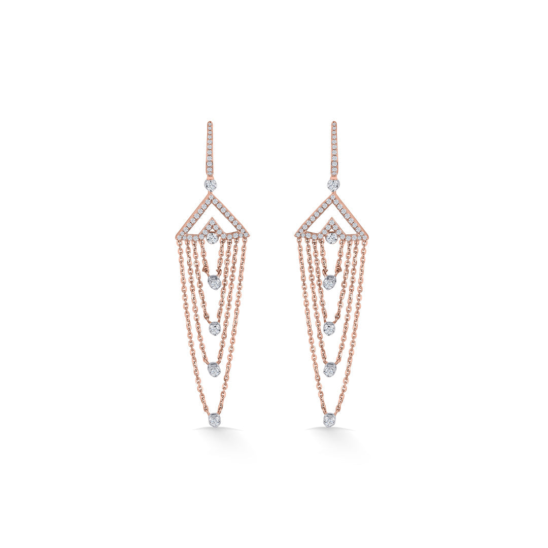 Grace Cascade Diamond & Gold Drops & Danglers Earrings for Women