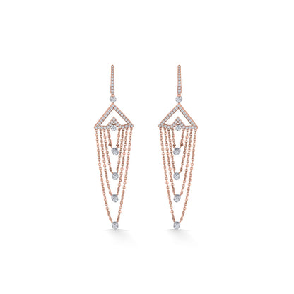 Grace Cascade Diamond & Gold Drops & Danglers Earrings for Women