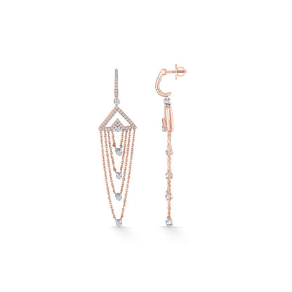 Grace Cascade Diamond & Gold Drops & Danglers Earrings for Women