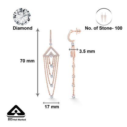 Grace Cascade Diamond & Gold Drops & Danglers Earrings for Women