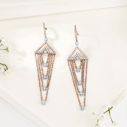 Grace Cascade Diamond & Gold Drops & Danglers Earrings for Women