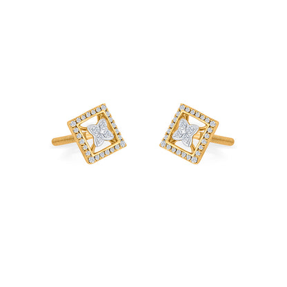 Regal Haven Diamond & Gold Stud Earrings for Women