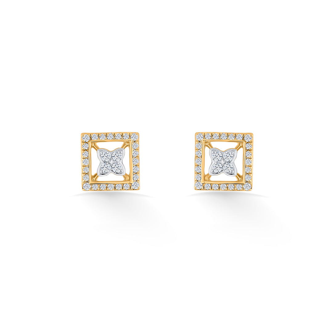 Regal Haven Diamond & Gold Stud Earrings for Women