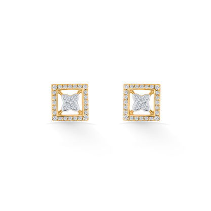 Regal Haven Diamond & Gold Stud Earrings for Women