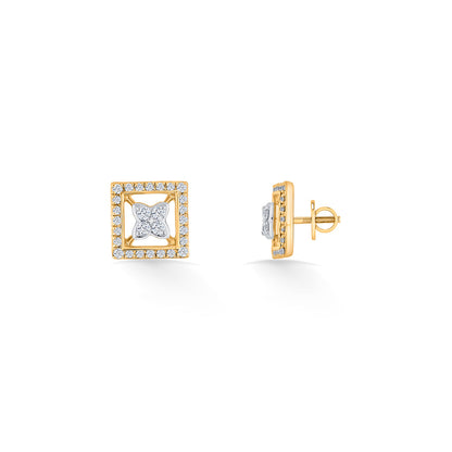 Regal Haven Diamond & Gold Stud Earrings for Women