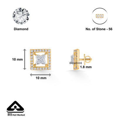 Regal Haven Diamond & Gold Stud Earrings for Women