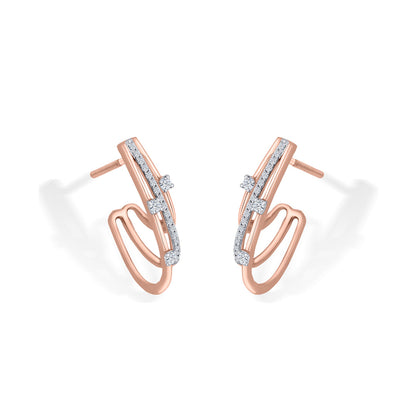 Gleaming Strands Diamond & Gold Hoops & Huggies Earrings for Women