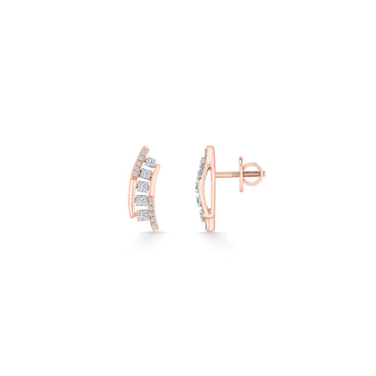 Ascend Glow Diamond & Gold Stud Earrings for Women