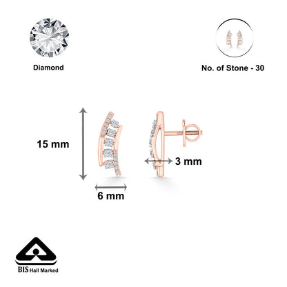 Ascend Glow Diamond & Gold Stud Earrings for Women