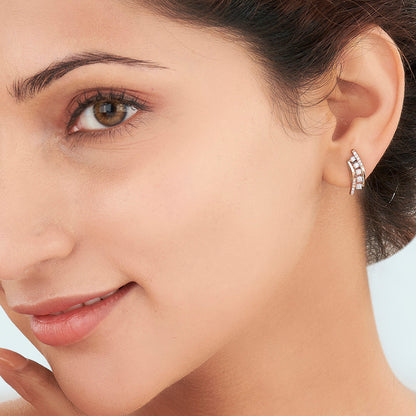 Ascend Glow Diamond & Gold Stud Earrings for Women