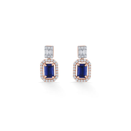 Sapphire Elegance Diamond & Gold Drops & Danglers Earrings for Women