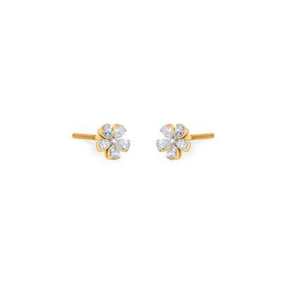 Floret Glow Diamond & Gold Stud Earrings for Women