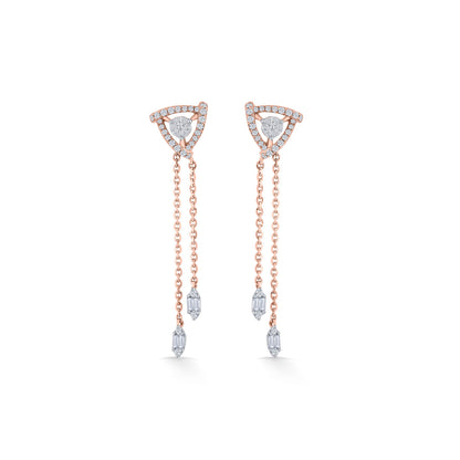 Summit Pyramid Diamond & Gold Drops & Danglers Earrings for Women