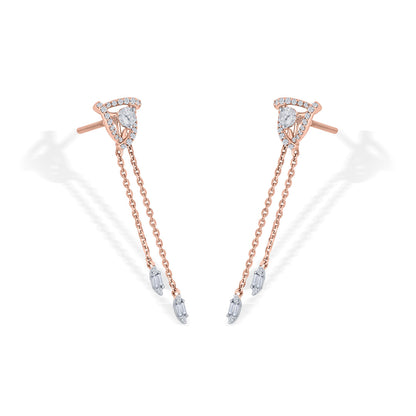 Summit Pyramid Diamond & Gold Drops & Danglers Earrings for Women