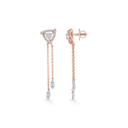 Summit Pyramid Diamond & Gold Drops & Danglers Earrings for Women