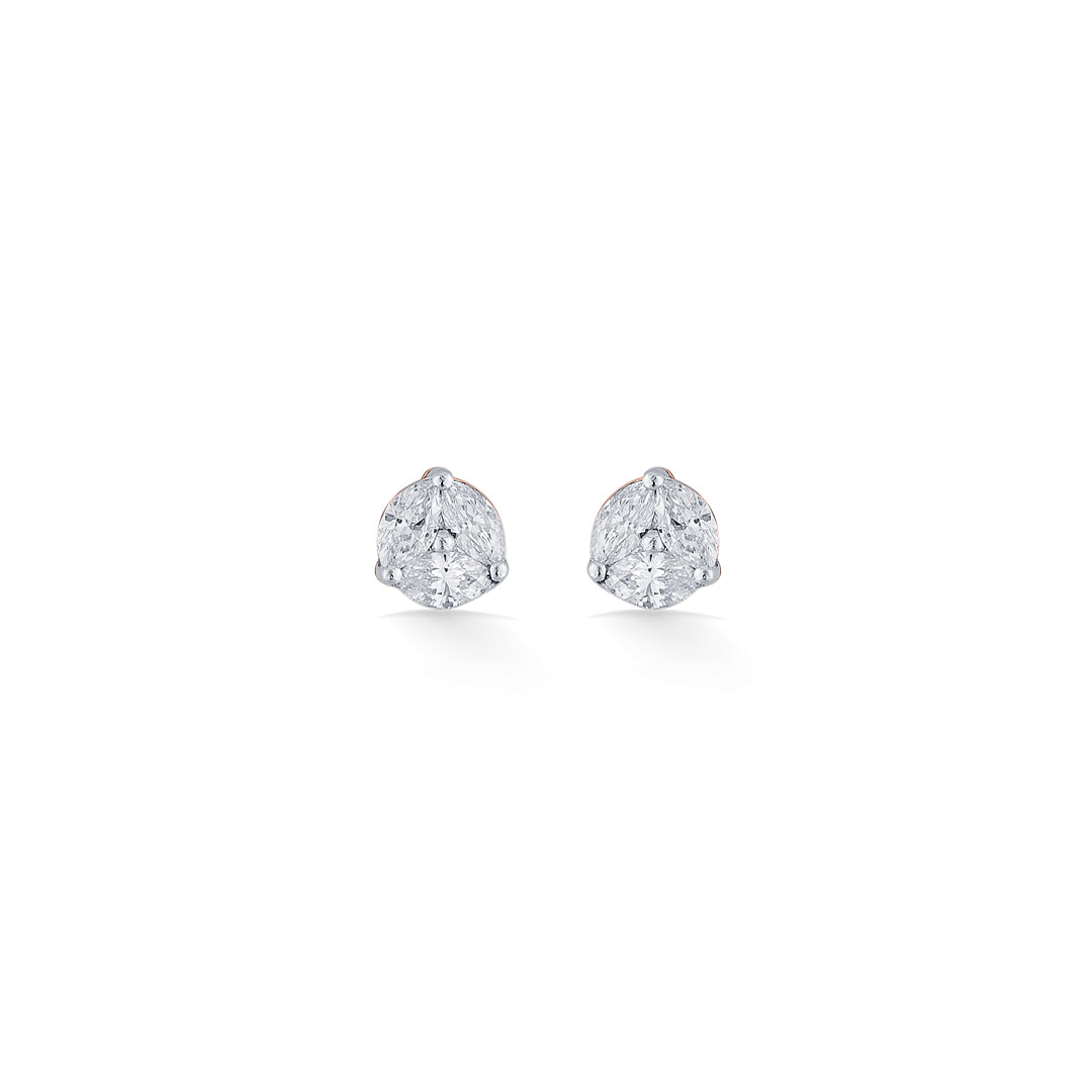 Heritage Glow Diamond & Gold Stud Earrings for Women