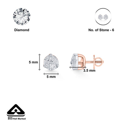 Heritage Glow Diamond & Gold Stud Earrings for Women