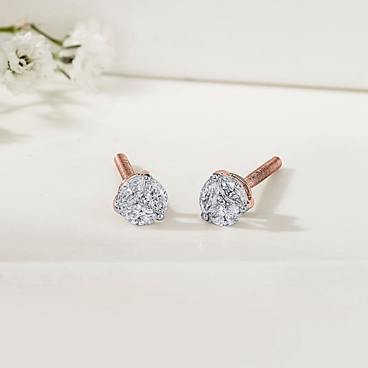 Heritage Glow Diamond & Gold Stud Earrings for Women