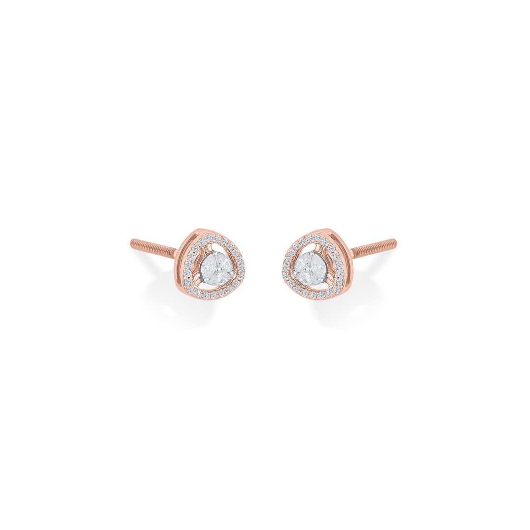 Cosmic Gleam Diamond & Gold Stud Earrings for Women
