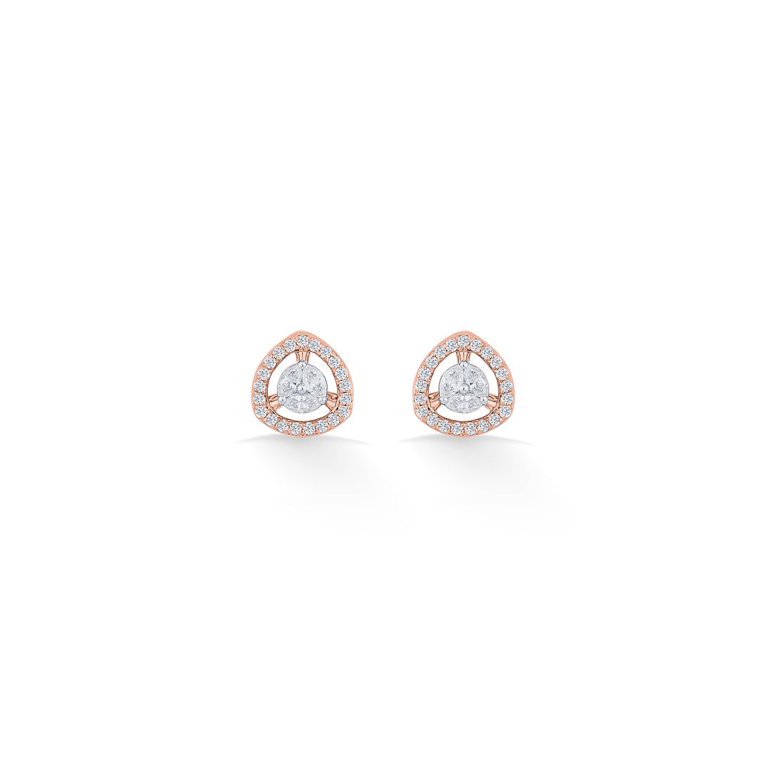Cosmic Gleam Diamond & Gold Stud Earrings for Women