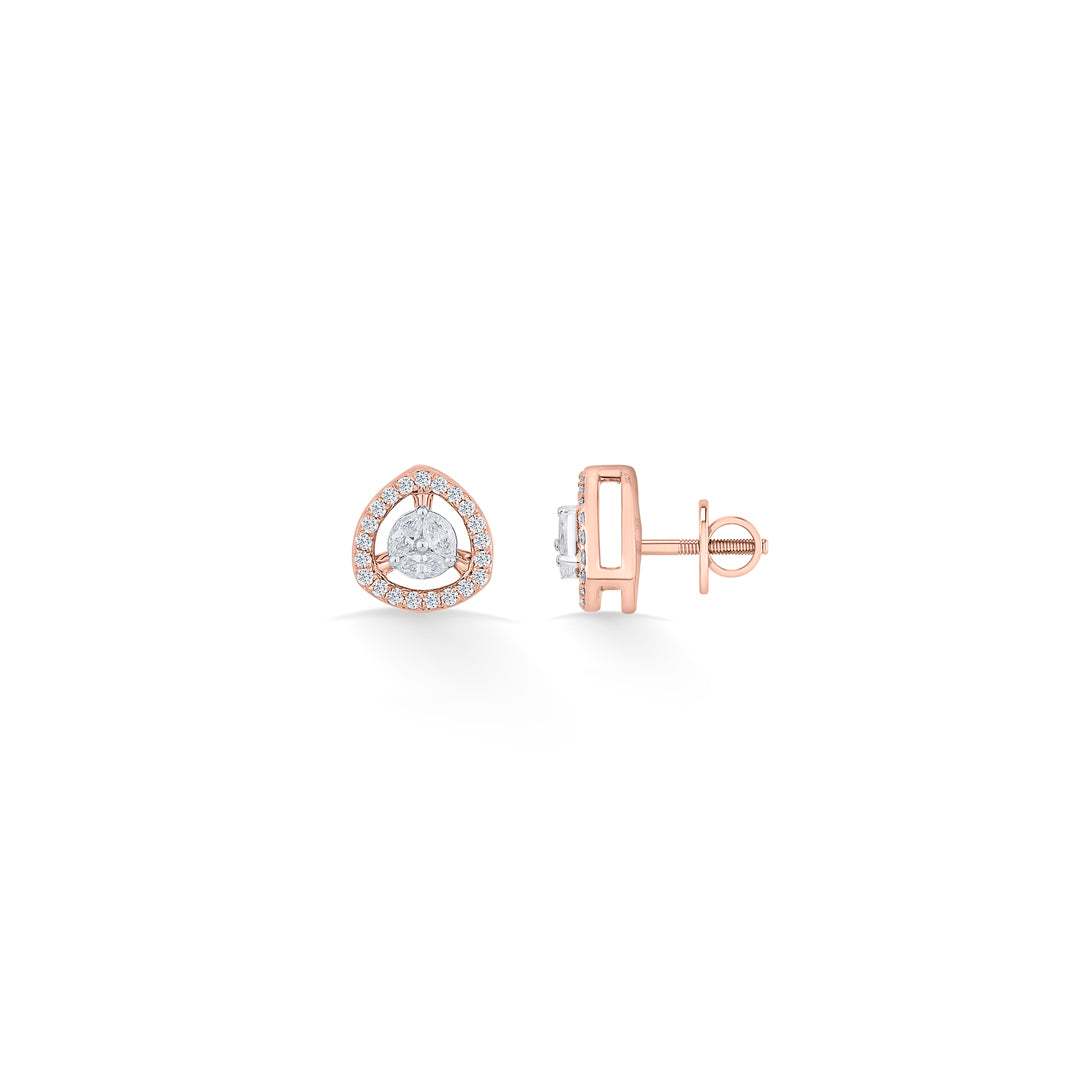 Cosmic Gleam Diamond & Gold Stud Earrings for Women