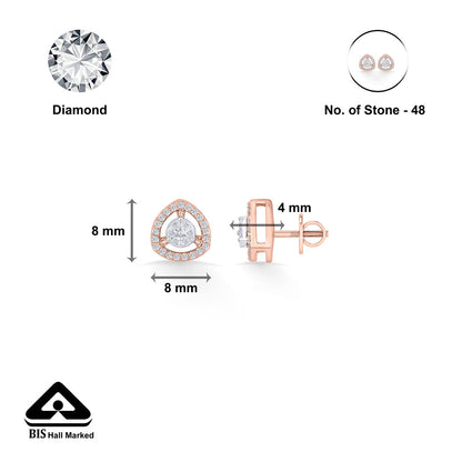 Cosmic Gleam Diamond & Gold Stud Earrings for Women