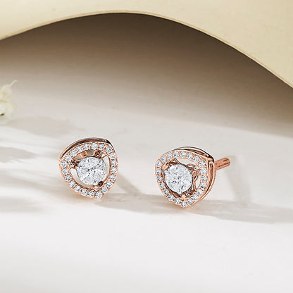 Cosmic Gleam Diamond & Gold Stud Earrings for Women