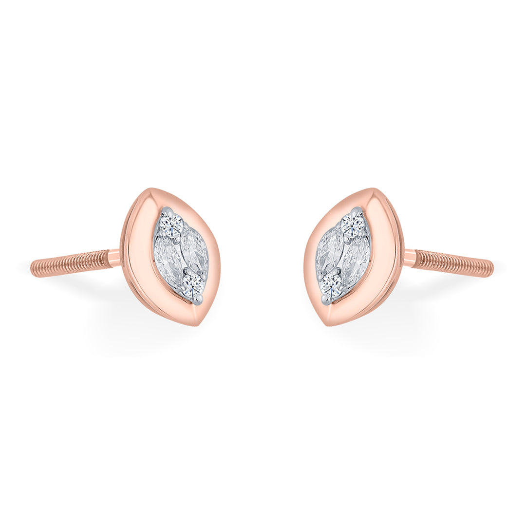 Golden Visionary Diamond & Gold Stud Earrings for Women