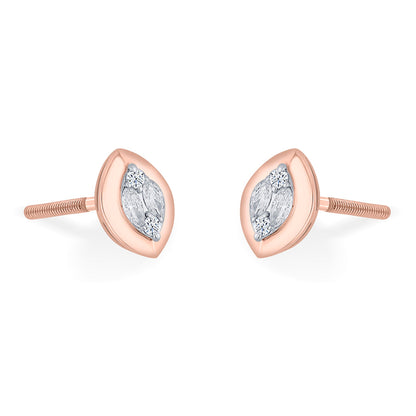 Golden Visionary Diamond & Gold Stud Earrings for Women