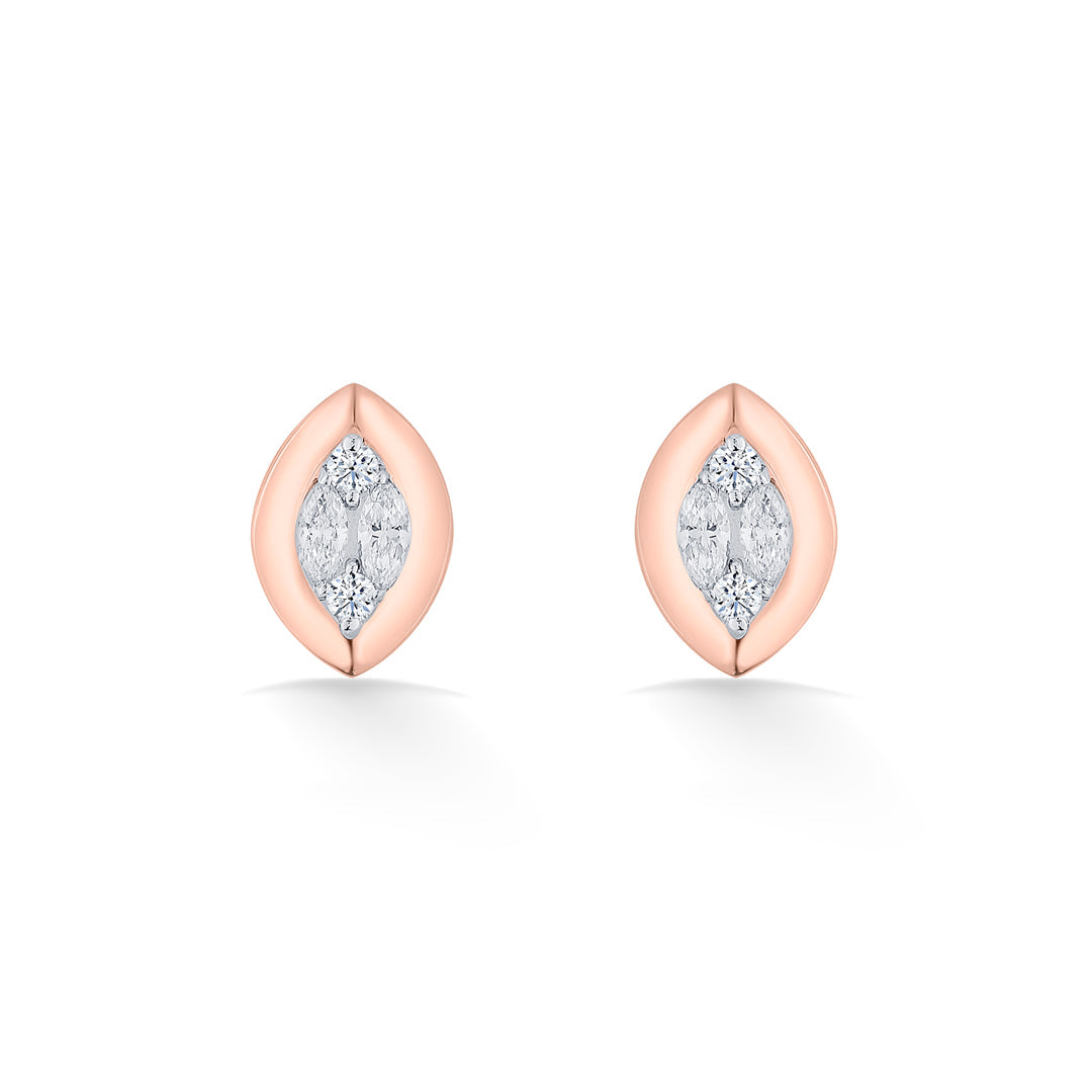 Golden Visionary Diamond & Gold Stud Earrings for Women