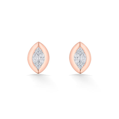 Golden Visionary Diamond & Gold Stud Earrings for Women