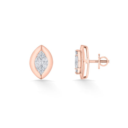Golden Visionary Diamond & Gold Stud Earrings for Women