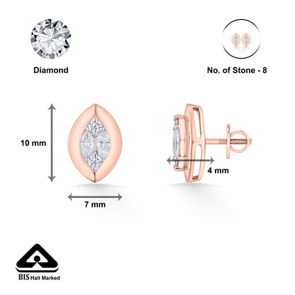 Golden Visionary Diamond & Gold Stud Earrings for Women