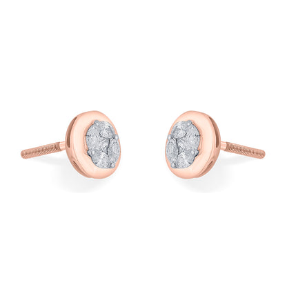 Eclipse Glow Diamond & Gold Stud Earrings for Women