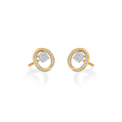 Opulent Glow Diamond & Gold Stud Earrings for Women