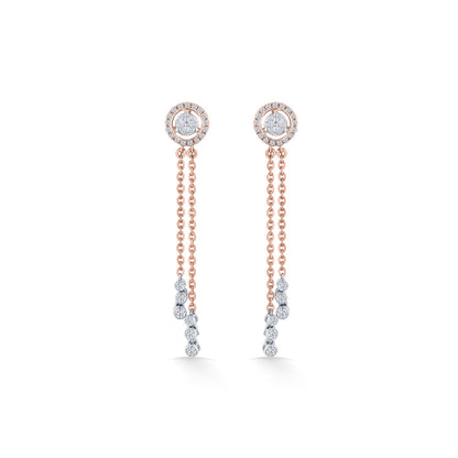 Ribbon Glow Diamond & Gold Drops & Danglers Earrings for Women