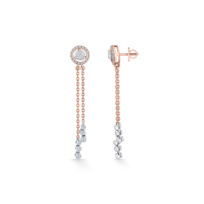 Ribbon Glow Diamond & Gold Drops & Danglers Earrings for Women