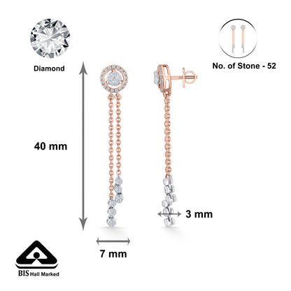 Ribbon Glow Diamond & Gold Drops & Danglers Earrings for Women